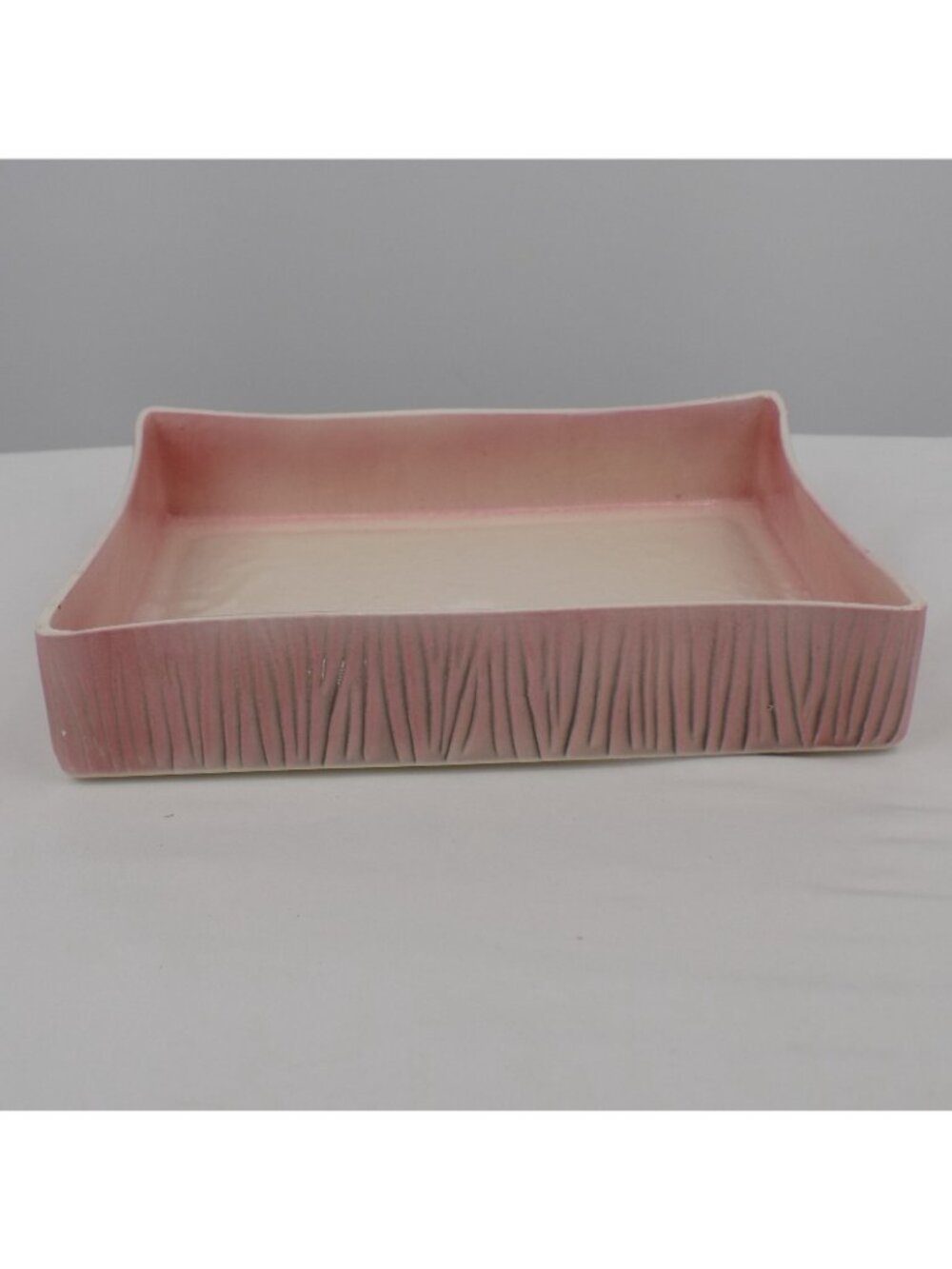 Stewart McCulloch Pink Console Bowl 9 3/8" x 6 7/8" Rectangle Vintage FLAW - Picture 5 of 11